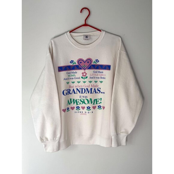 90s vintage grandma quote humor funny graphic novelty pullover sweatshirt large - Picture 9 of 10